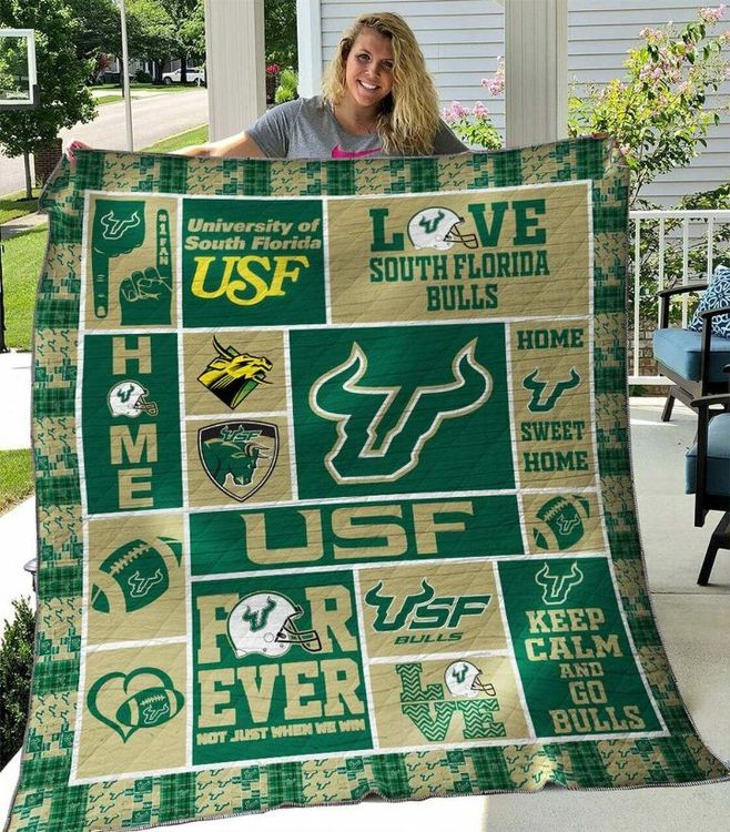 Ncaa South Florida Bulls Quilt Blanket #1126 Ncaa South Florida Bulls Quilt Blanket #1126