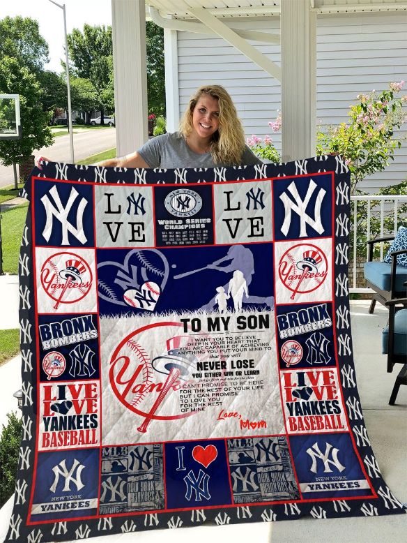 New York Yankees - To My Son - Love Mom Quilt Blanket New York Yankees - To My Son - Love Mom Quilt Blanket