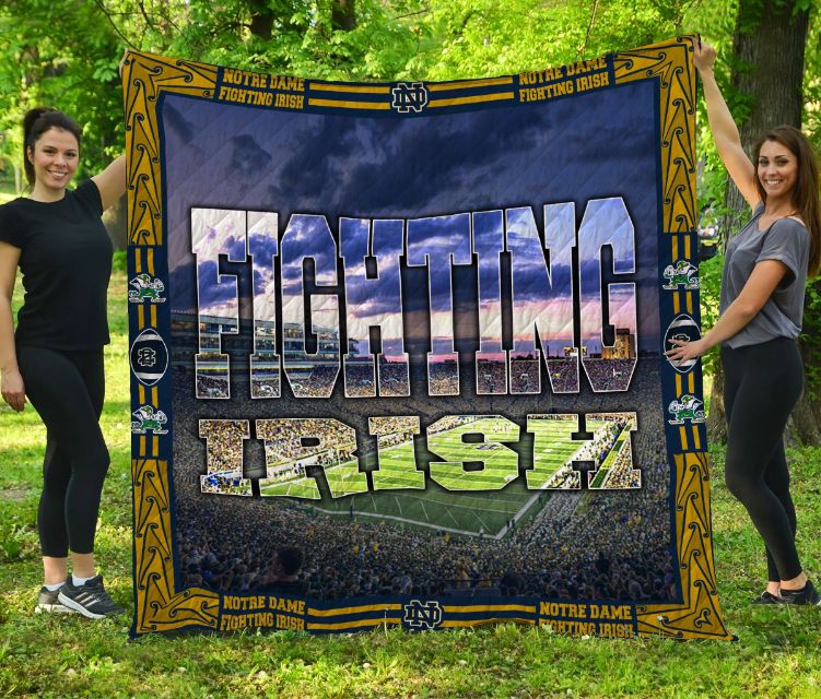 Notre Dame Fighting Irish Quilt Blanket Notre Dame Fighting Irish Quilt Blanket