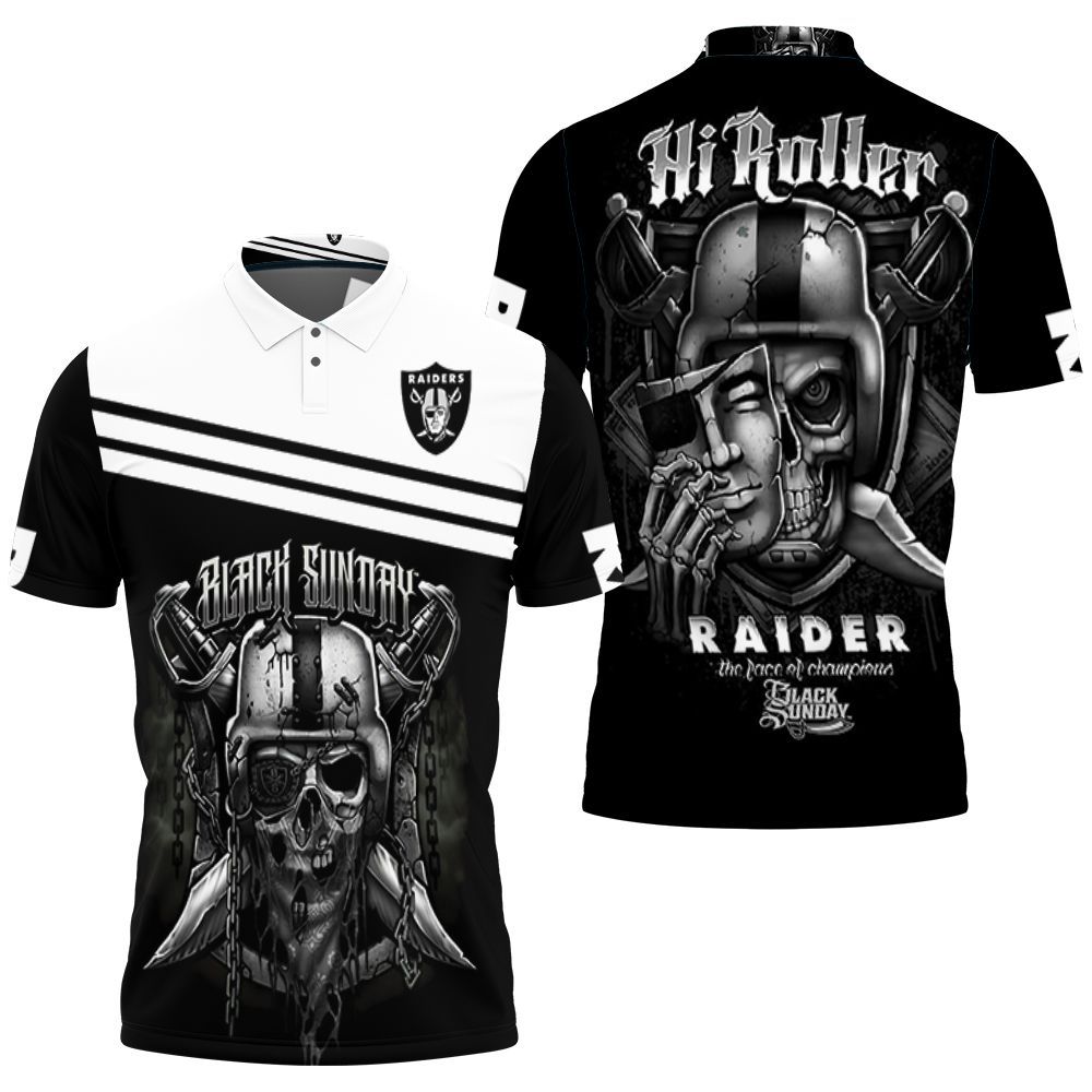 Oakland Raiders Black Sunday Skull 3d Jersey Polo Shirt All Over Print Shirt 3d T-shirt Oakland Raiders Black Sunday Skull 3d Jersey Polo Shirt All Over Print Shirt 3d T-shirt