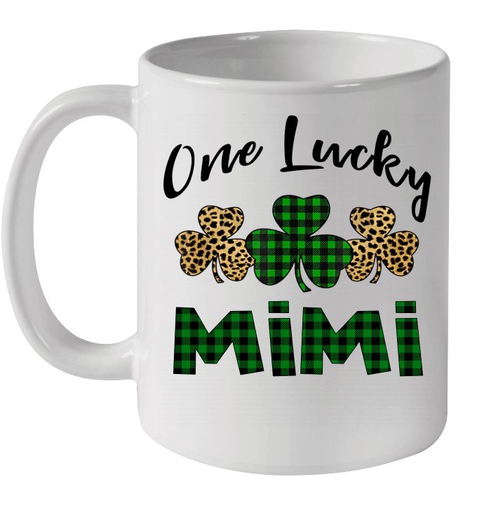 One Lucky Mimi Leopard Plaid St Patrick's Day Premium Sublime Ceramic Coffee Mug White One Lucky Mimi Leopard Plaid St Patrick's Day Premium Sublime Ceramic Coffee Mug White