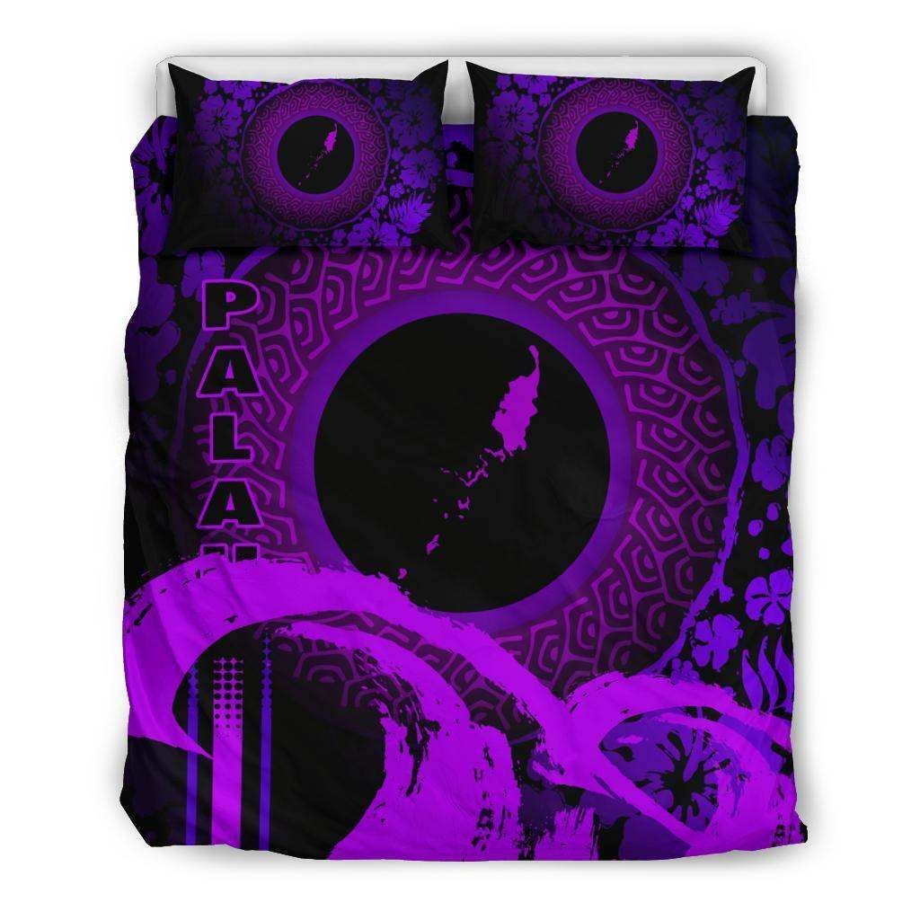 Palau Bedding Set Hibiscus And Wave Purple Cotton Bedding Sets Palau Bedding Set Hibiscus And Wave Purple Cotton Bedding Sets