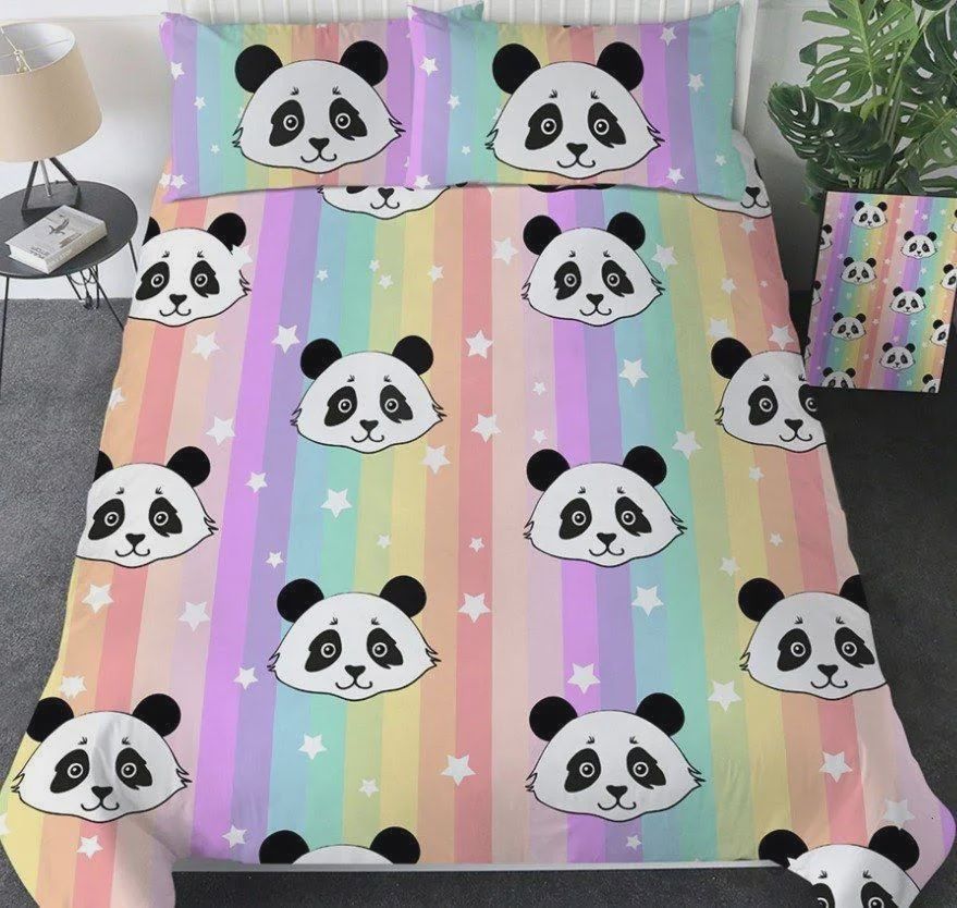 Panda Rainbow Cotton Bedding Sets Panda Rainbow Cotton Bedding Sets