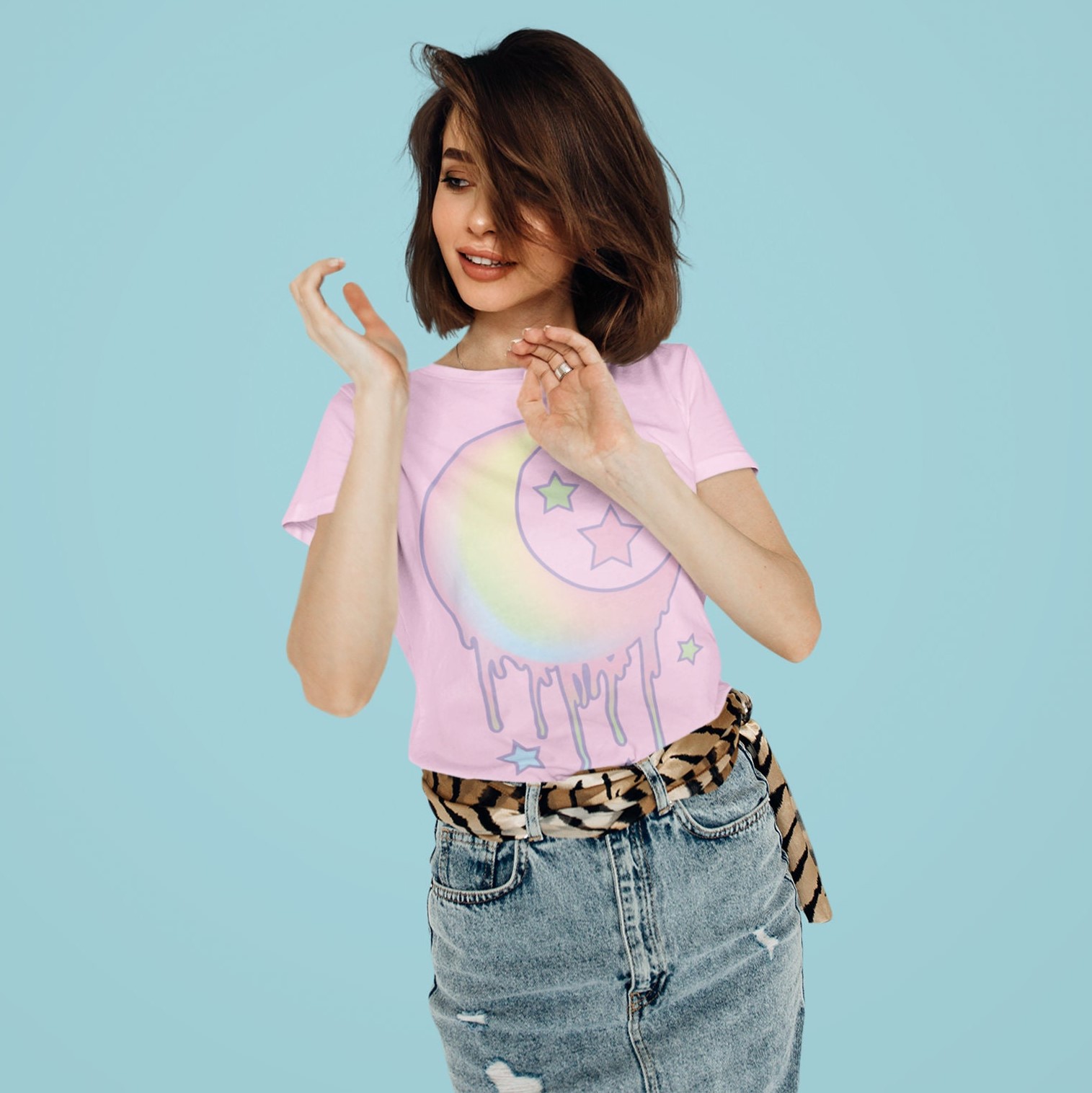 Pastel Crescent Moon And Stars Aesthetic Soft Unisex T-Shirt Pastel Crescent Moon And Stars Aesthetic Soft Unisex T-Shirt