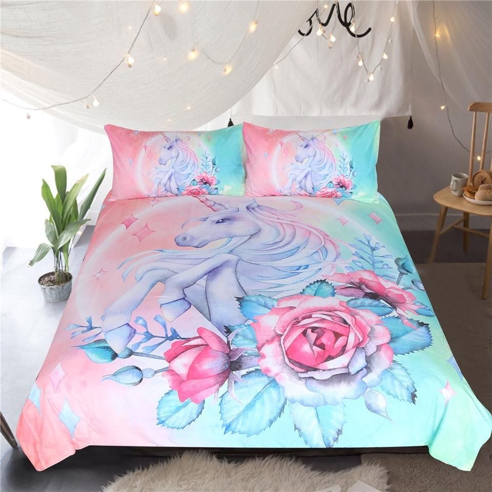 Pastel Unicorn Cotton Bedding Sets Pastel Unicorn Cotton Bedding Sets