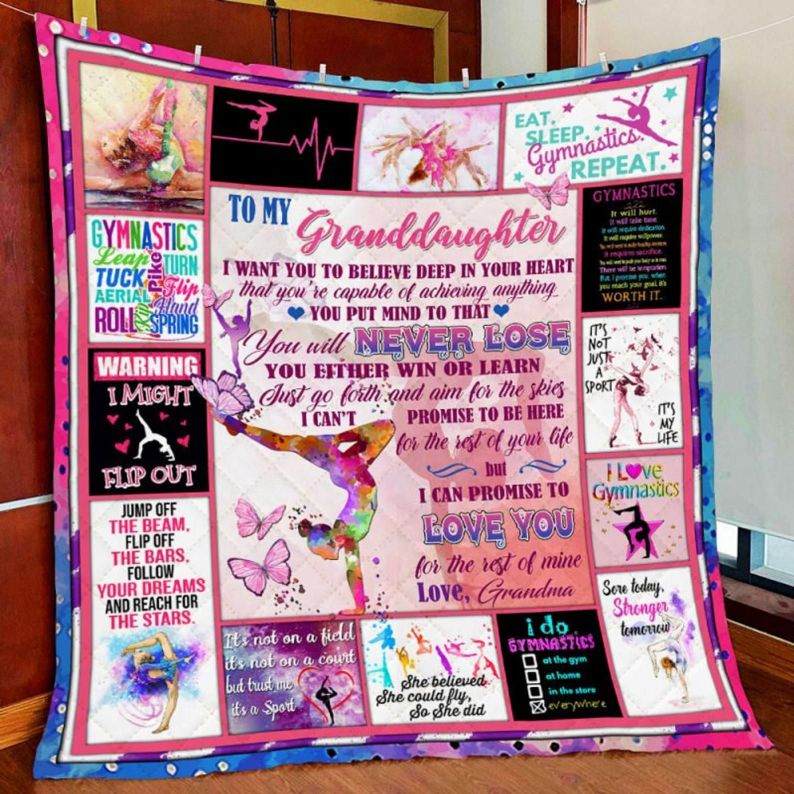 Personalized Gymnastics To My Granddaughter From Grandma I Want You To Believe Quilt Blanket Great Customized Gifts For Personalized Gymnastics To My Granddaughter From Grandma I Want You To Believe Quilt Blanket Great Customized Gifts For
