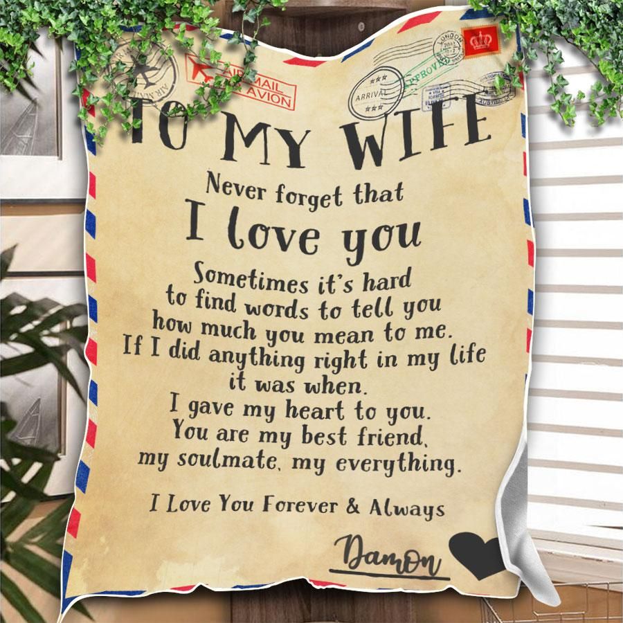 Personalized Letter To My Wife Quilt Blanket I Love You Forever And Always Great Customized Blanket Gifts For Personalized Letter To My Wife Quilt Blanket I Love You Forever And Always Great Customized Blanket Gifts For