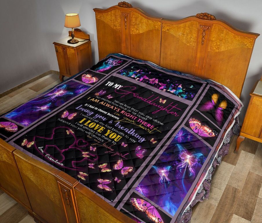 Personalized To My Granddaughter From Grandma I Am Always Right There Quilt Blanket Great Customized Gifts For Personalized To My Granddaughter From Grandma I Am Always Right There Quilt Blanket Great Customized Gifts For