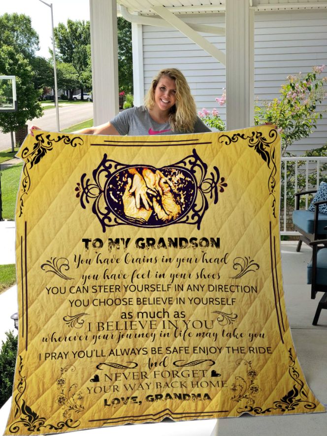 Personalized To My Grandson Quilt Blanket From Grandma I Pray You'll Always Be Safe Enjoy The Ride Great Customized Blanket Gifts For Personalized To My Grandson Quilt Blanket From Grandma I Pray You'll Always Be Safe Enjoy The Ride Great Customized Blanket Gifts For