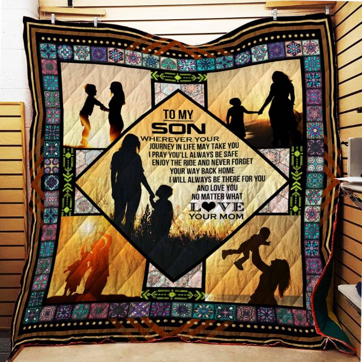 Personalized To My Son Quilt Blanket From Mom I Pray You'll Always Be Safe Quilt Blanket Great Customized Blanket Gifts For Personalized To My Son Quilt Blanket From Mom I Pray You'll Always Be Safe Quilt Blanket Great Customized Blanket Gifts For