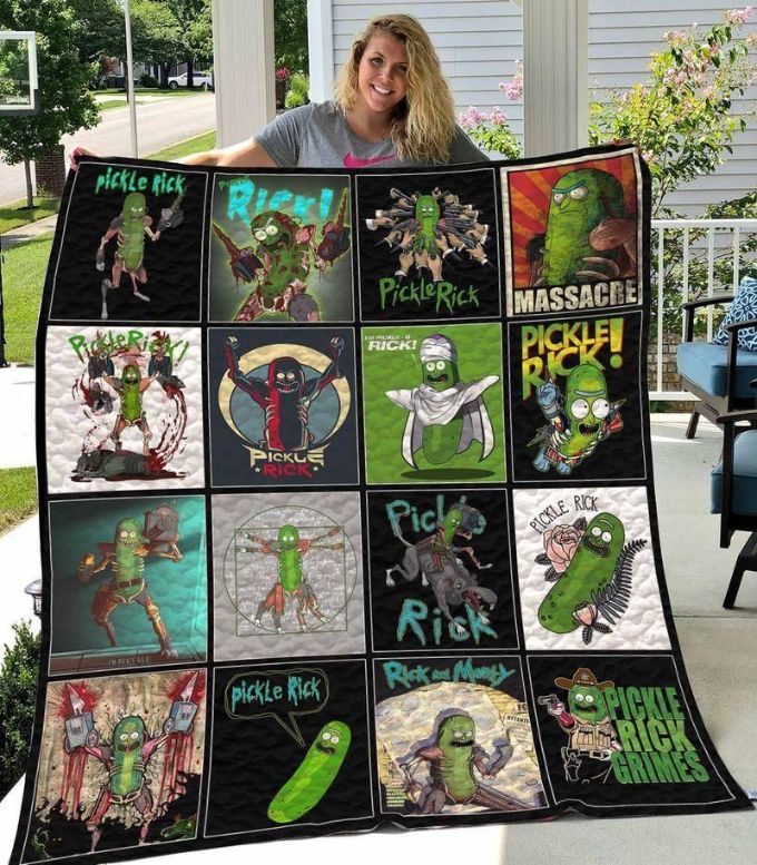 Pickle Rick Quilt Blanket All Season Plus Size Quilt Blanket Pickle Rick Quilt Blanket All Season Plus Size Quilt Blanket