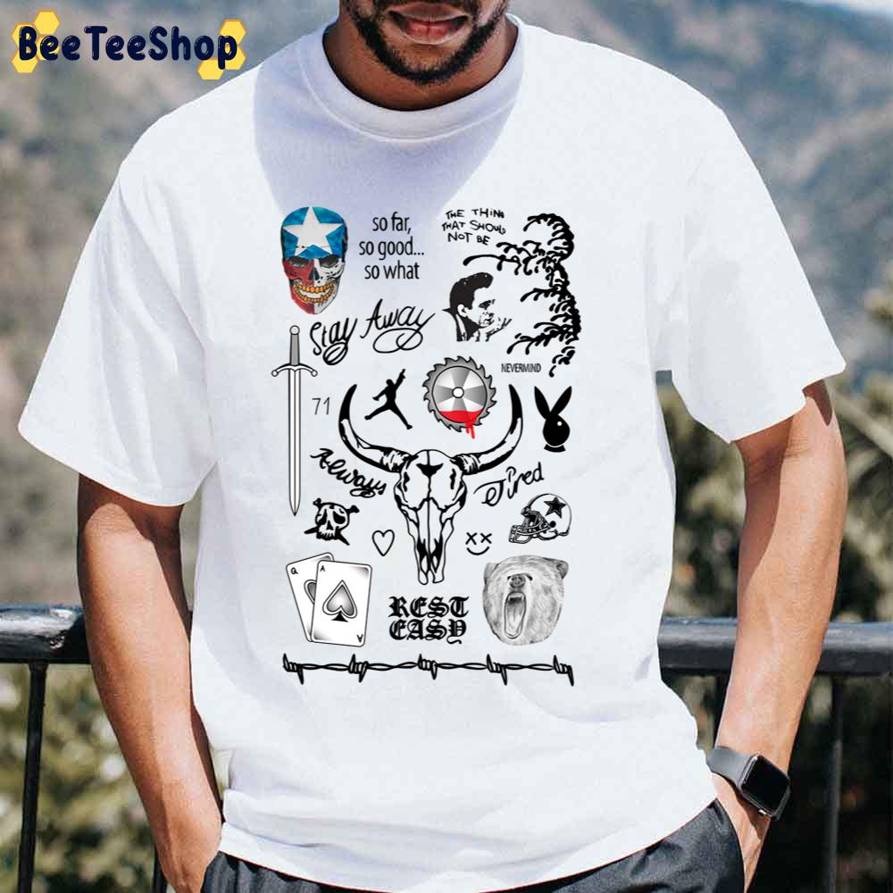 Posty Tattoo Drawings Post Malone Unisex T-Shirt Posty Tattoo Drawings Post Malone Unisex T-Shirt