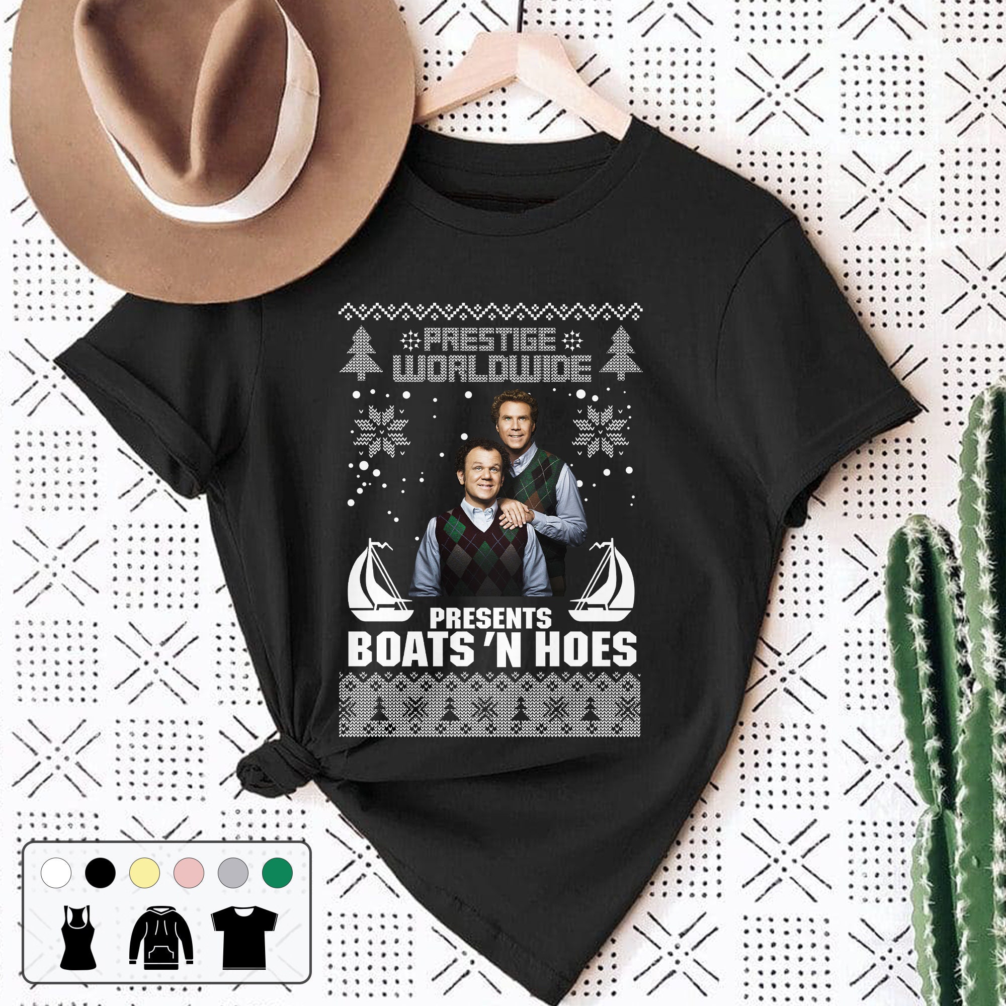 Prestige Worldwide Presents Boats'n Hoes Ugly Christmas Unisex T-Shirt Prestige Worldwide Presents Boats'n Hoes Ugly Christmas Unisex T-Shirt