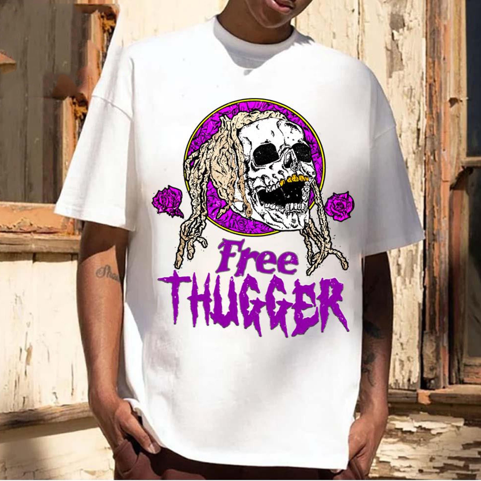 Purple Skull Art Free Thugger Young Thug Unisex Sweatshirt Purple Skull Art Free Thugger Young Thug Unisex Sweatshirt