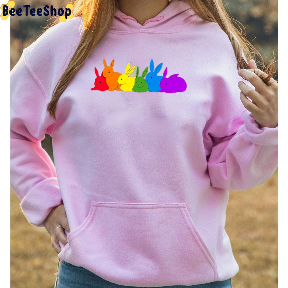Rainbow Rabbits Pride Month Unisex T-Shirt Rainbow Rabbits Pride Month Unisex T-Shirt
