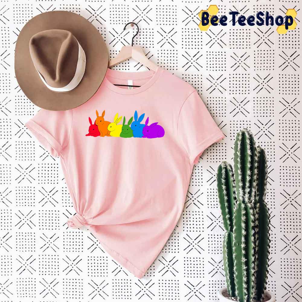 Rainbow Rabbits Pride Month Unisex T-Shirt Rainbow Rabbits Pride Month Unisex T-Shirt