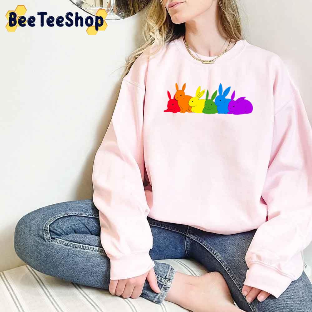 Rainbow Rabbits Pride Month Unisex T-Shirt Rainbow Rabbits Pride Month Unisex T-Shirt