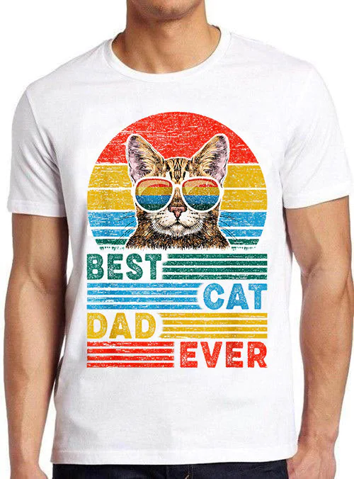 Rainbow Vintage Art Best Cat Dad Ever Unisex T-Shirt Rainbow Vintage Art Best Cat Dad Ever Unisex T-Shirt