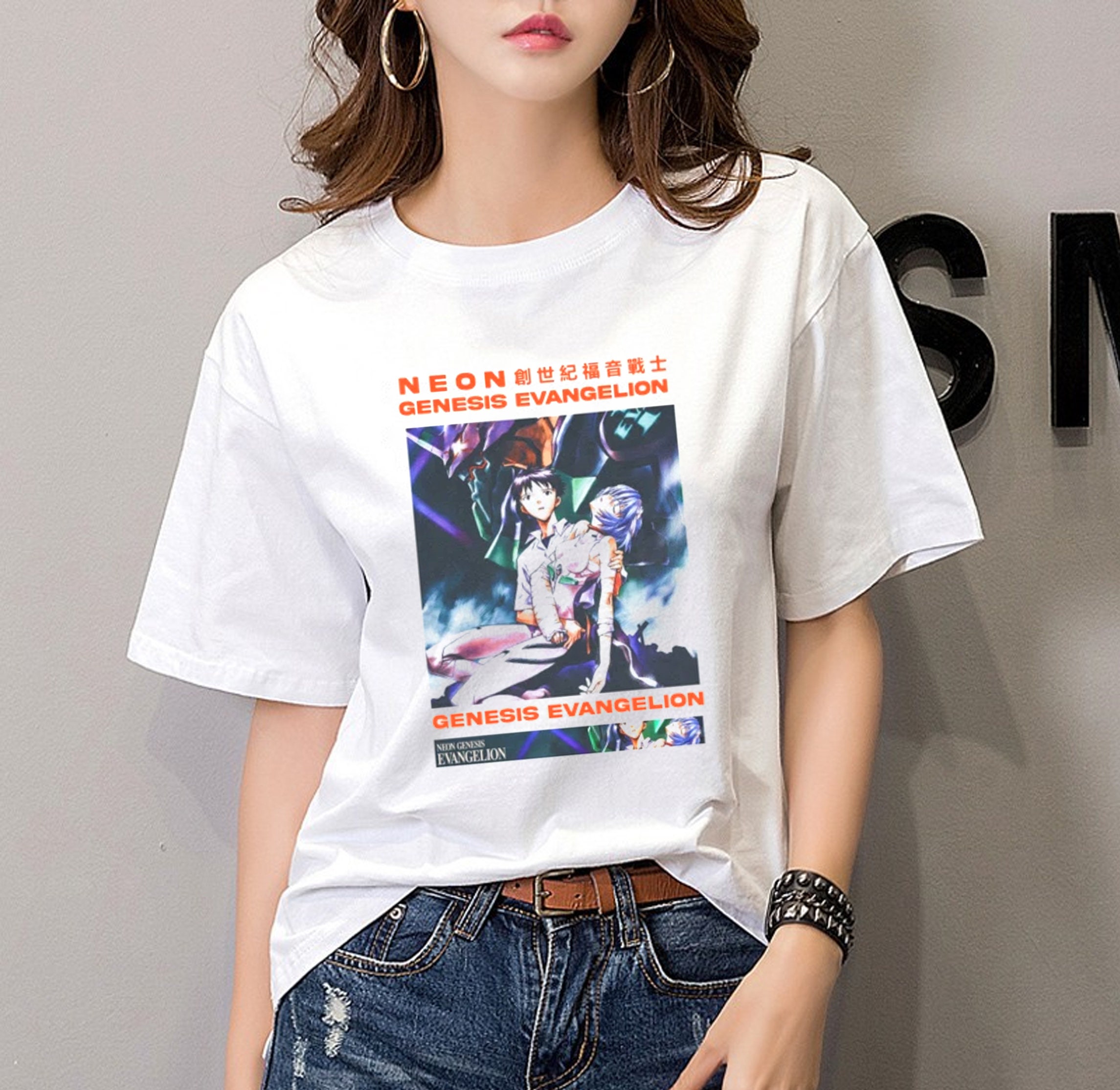 Rei Ayanami X Shinji Ikari Vintage Neon Unisex T-Shirt Rei Ayanami X Shinji Ikari Vintage Neon Unisex T-Shirt