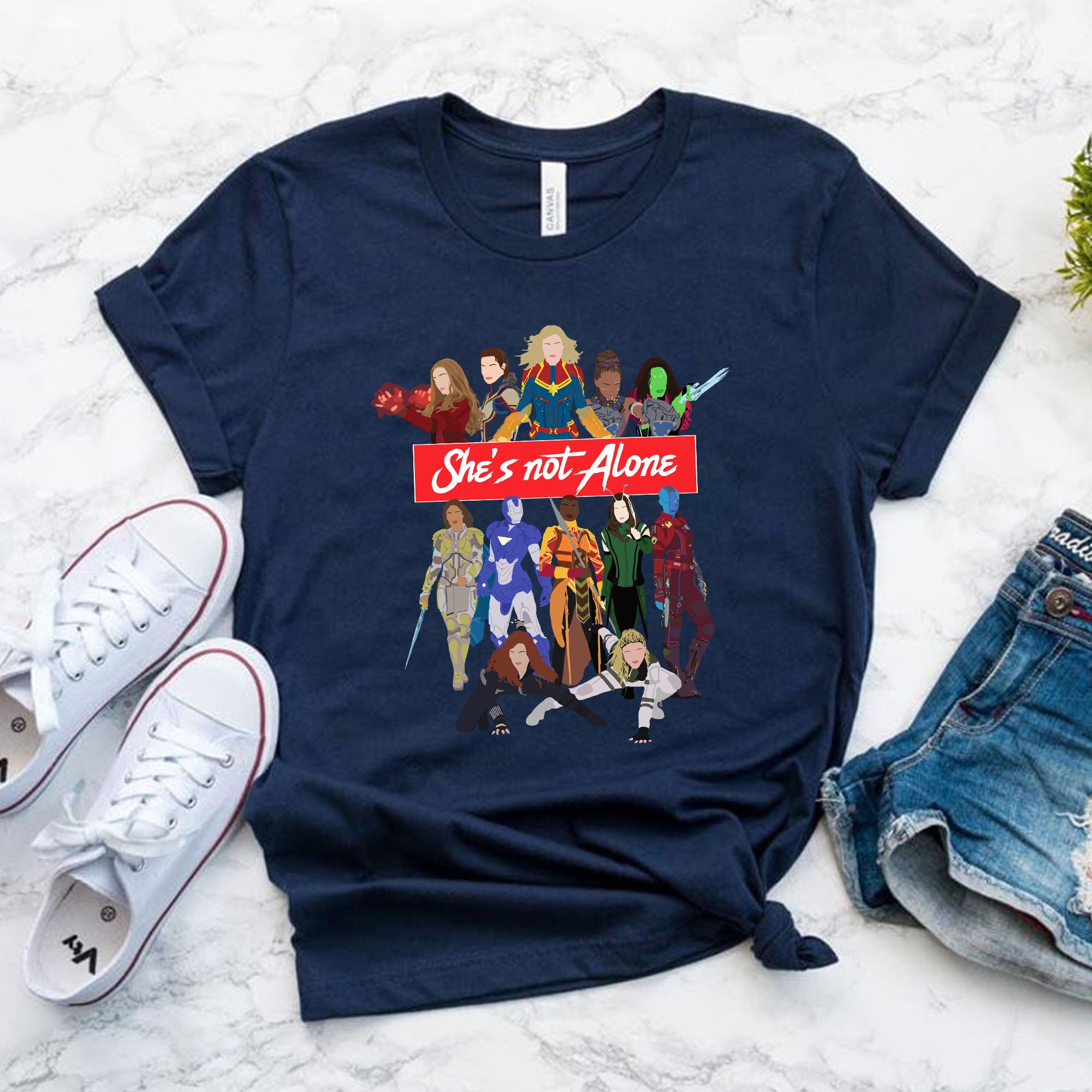 She Is Not Alone Avengers Women Of Marvel Unisex T-Shirt She Is Not Alone Avengers Women Of Marvel Unisex T-Shirt