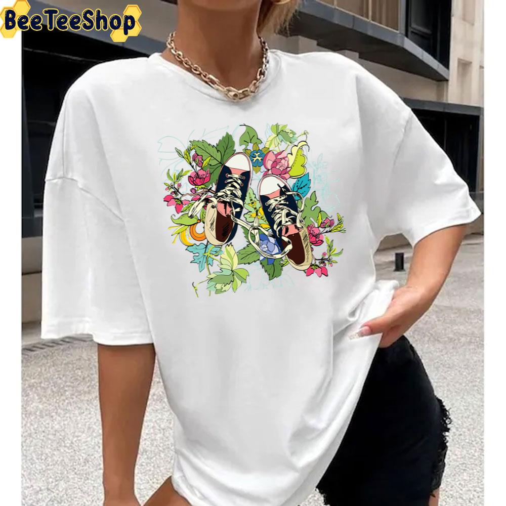 Shoe Flowers Converse Vintage Art Unisex T-Shirt Shoe Flowers Converse Vintage Art Unisex T-Shirt