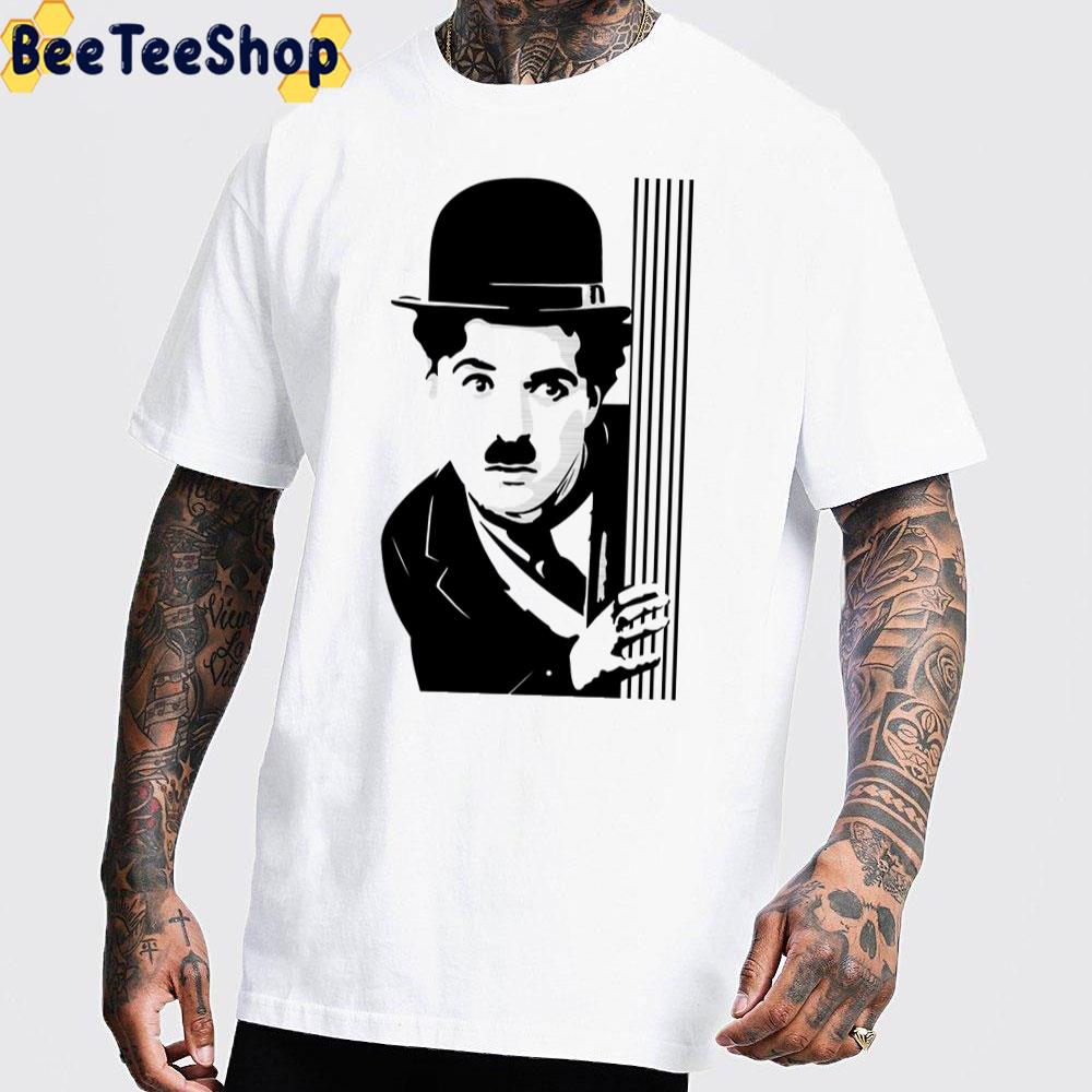 Silent Movies Charlie Chaplin Black Art Unisex T-Shirt Silent Movies Charlie Chaplin Black Art Unisex T-Shirt