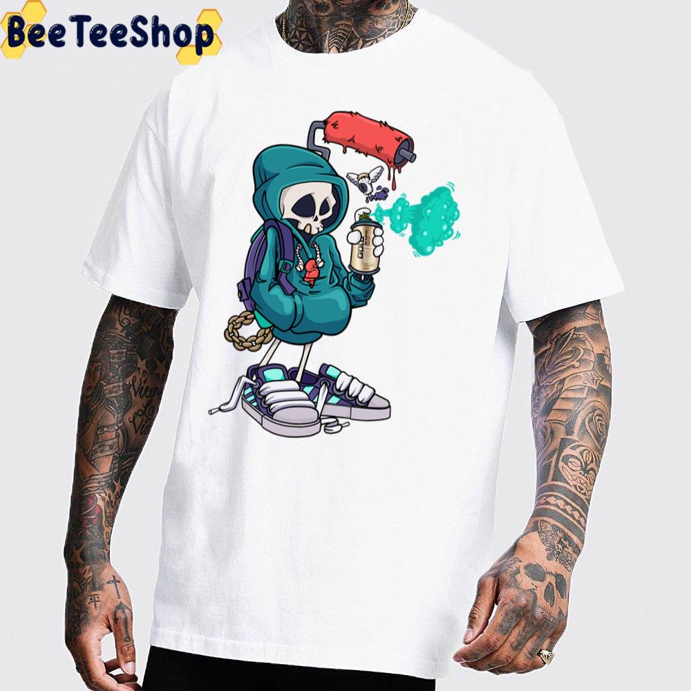 Skeleton Make Graffiti Bomber Unisex T-Shirt Skeleton Make Graffiti Bomber Unisex T-Shirt