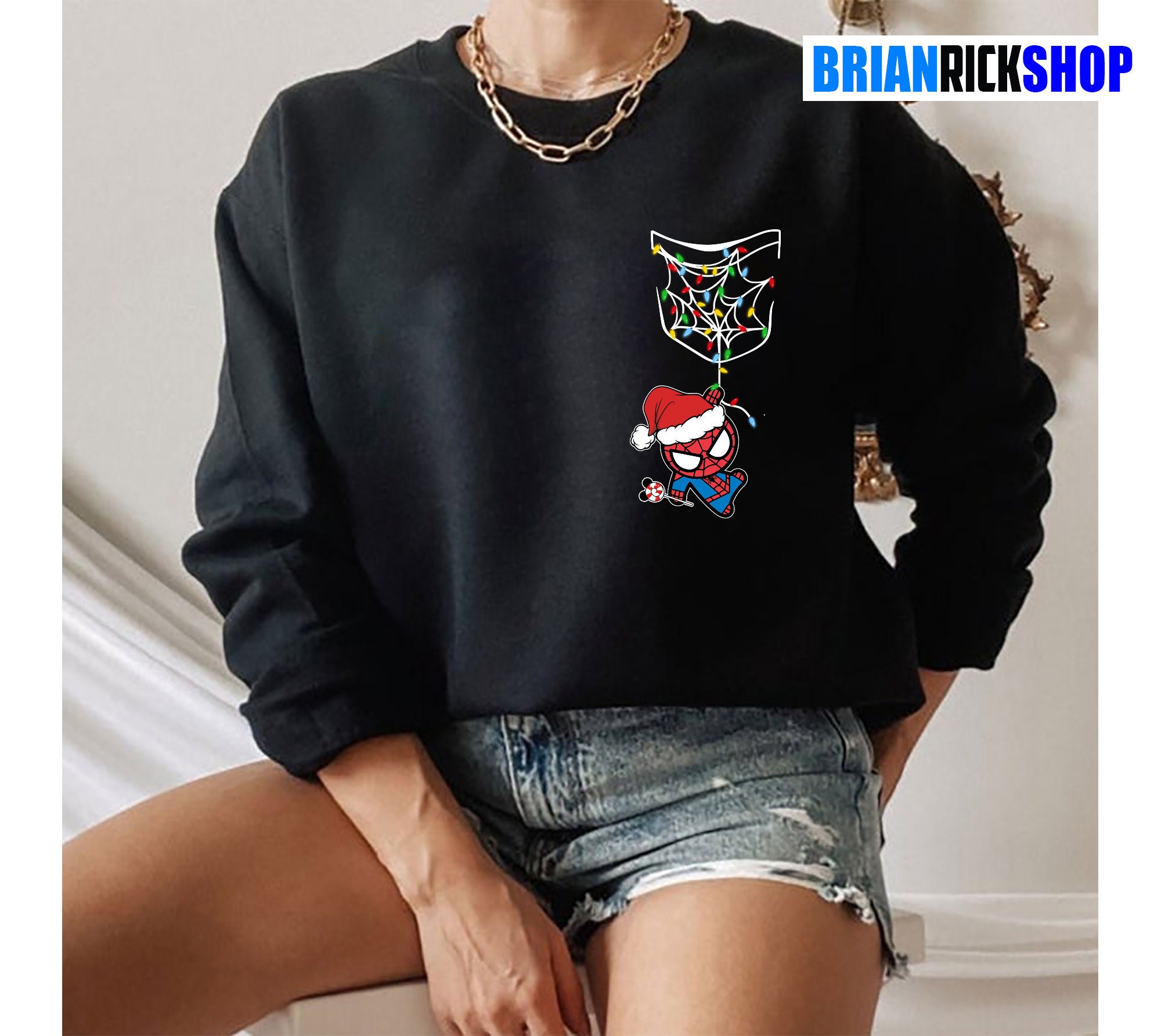 Spiderman Christmas Marvel Avengers Peter Parker Unisex Sweatshirt Spiderman Christmas Marvel Avengers Peter Parker Unisex Sweatshirt