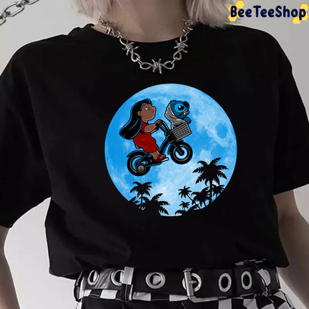 Stitch And Lilo Flying To The Moon Unisex T-Shirt Stitch And Lilo Flying To The Moon Unisex T-Shirt