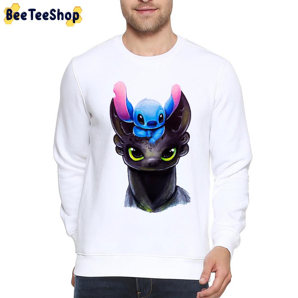 Stitch And Toothless Draw Art Unisex T-Shirt Stitch And Toothless Draw Art Unisex T-Shirt