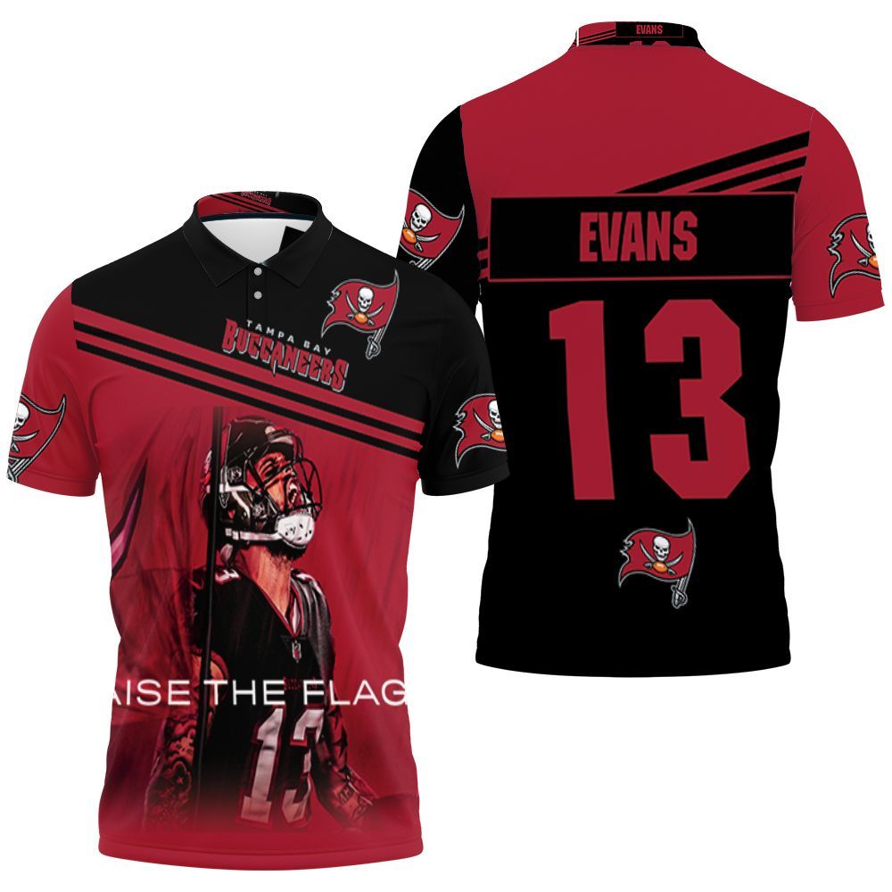 Tampa Bay Buccaneers Mike Evans Raise The Flag For Fan Polo Shirt All Over Print Shirt 3d T-shirt Tampa Bay Buccaneers Mike Evans Raise The Flag For Fan Polo Shirt All Over Print Shirt 3d T-shirt