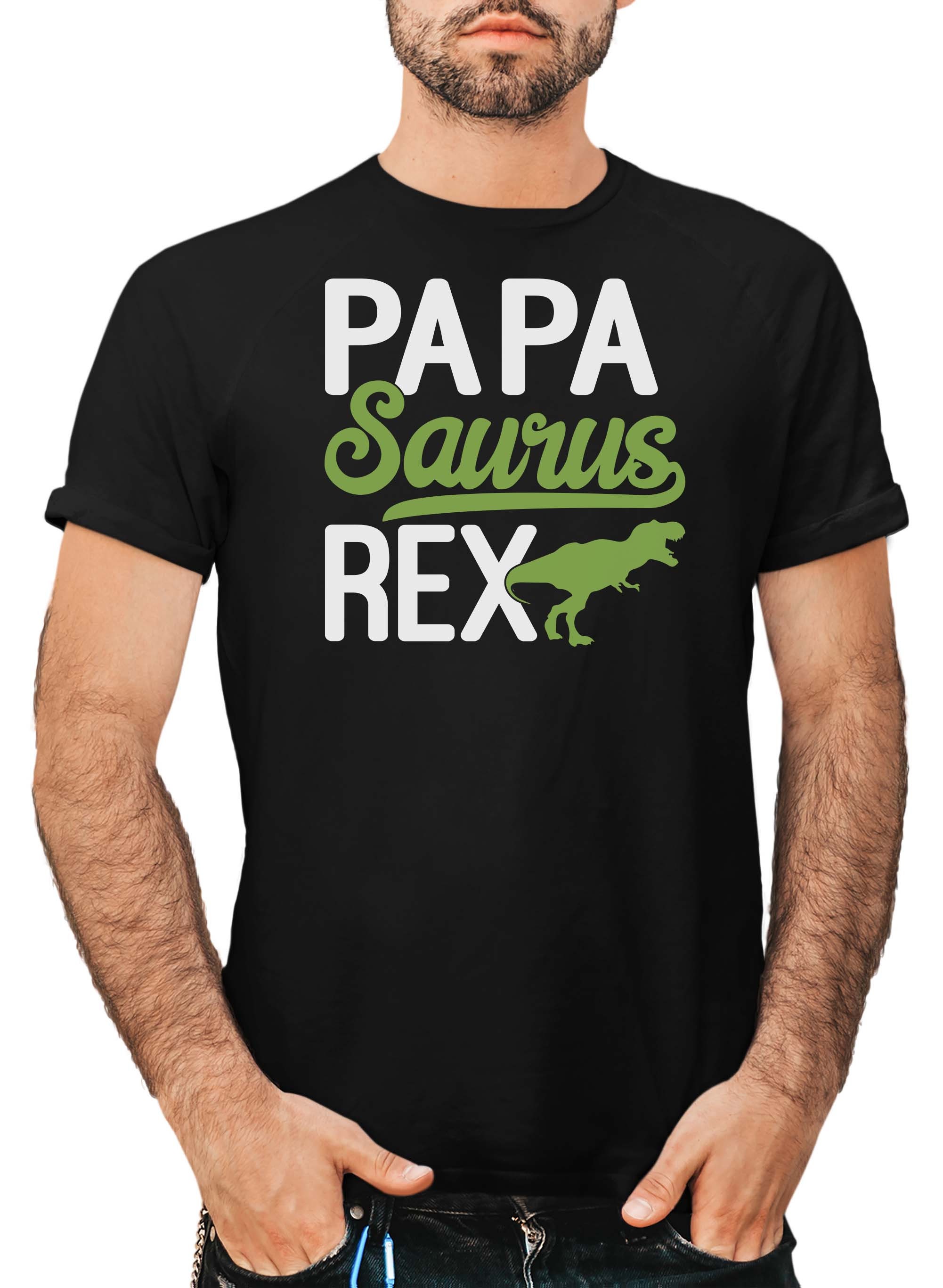 Text Papasaurus T-Rex Dino Fun Dads Present-1 Father’s Day Unisex Shirt