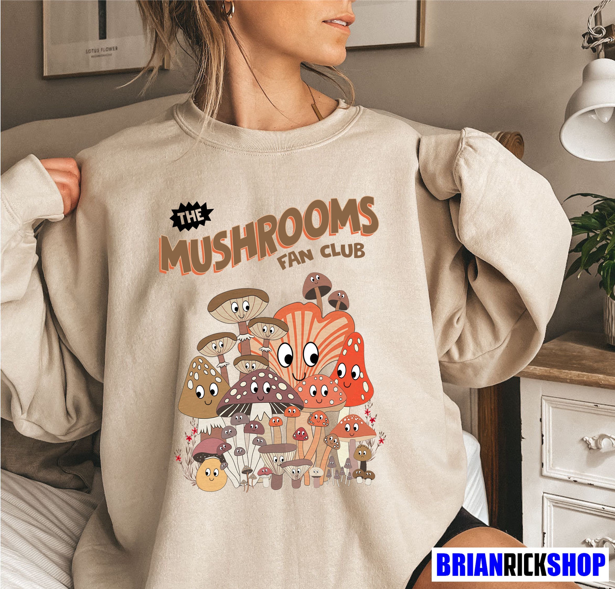 The Mushroom Fan Club Vintage Mushroom Unisex Sweatshirt The Mushroom Fan Club Vintage Mushroom Unisex Sweatshirt