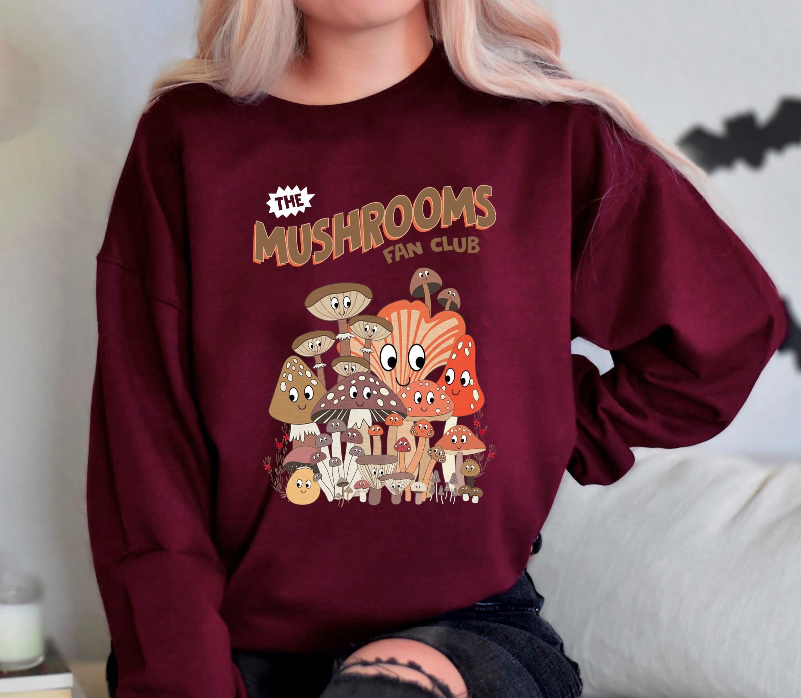 The Mushroom Fan Club Vintage Mushroom Unisex Sweatshirt The Mushroom Fan Club Vintage Mushroom Unisex Sweatshirt