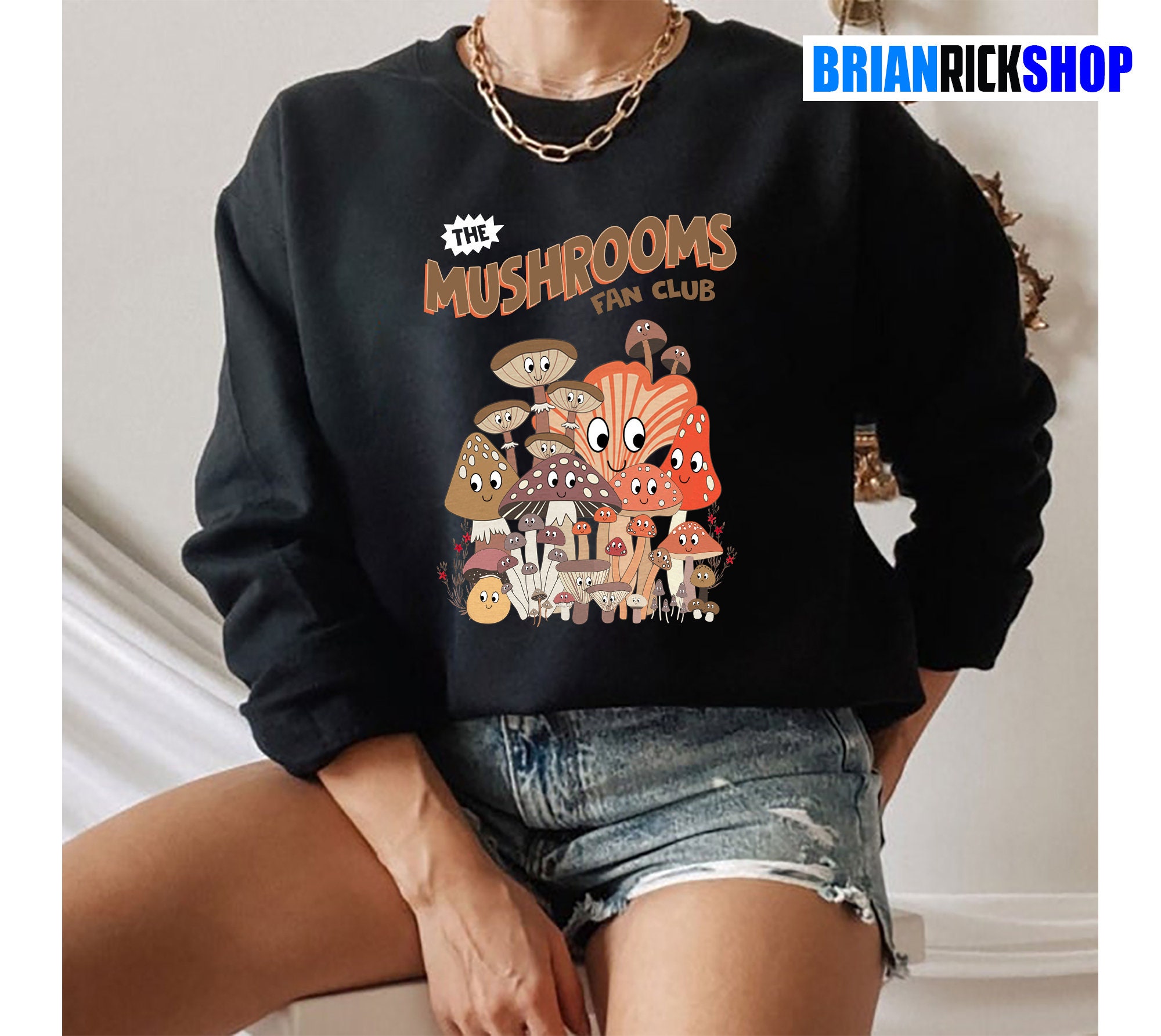 The Mushroom Fan Club Vintage Mushroom Unisex Sweatshirt The Mushroom Fan Club Vintage Mushroom Unisex Sweatshirt
