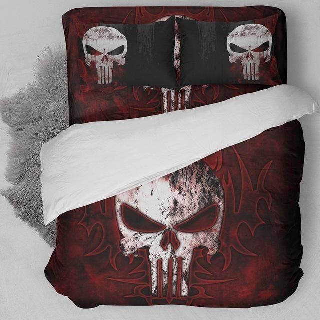 The Punisher Cool Skull 3d Bedding Set - Skullflow The Punisher Cool Skull 3d Bedding Set - Skullflow