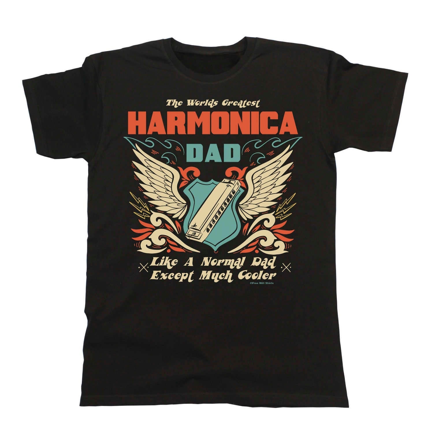 The Worlds Greatest Harmonica Dad Father's Day Unisex T-Shirt The Worlds Greatest Harmonica Dad Father's Day Unisex T-Shirt