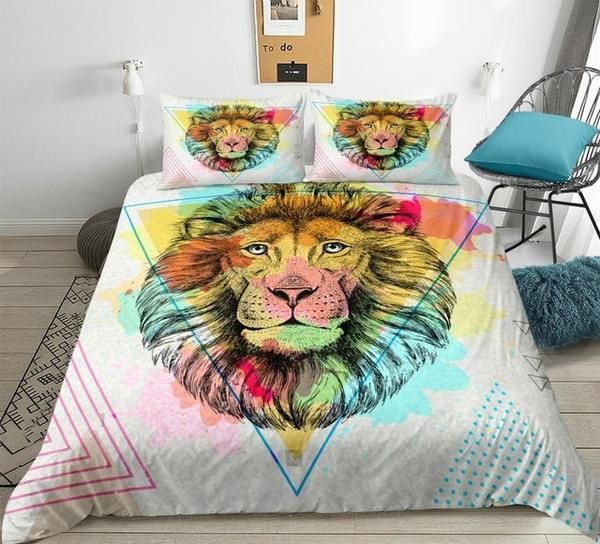 Triangle Colorful Lion Cotton Bedding Sets Triangle Colorful Lion Cotton Bedding Sets