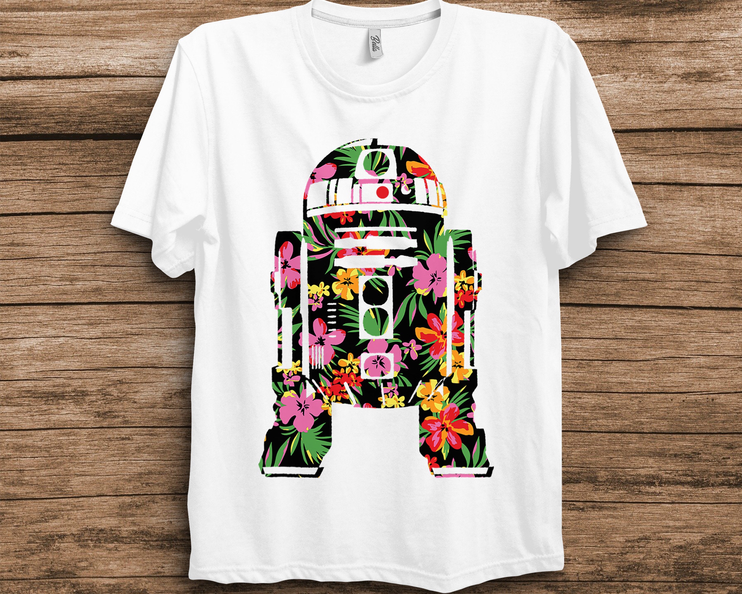 Tropical R2-D2 Floral Print Star Wars Unisex T-Shirt Tropical R2-D2 Floral Print Star Wars Unisex T-Shirt