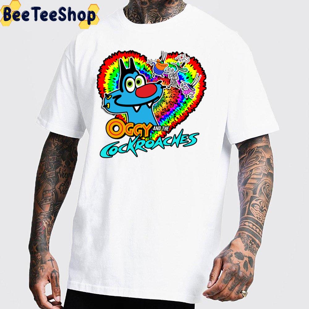 Tye Die Heart Oggy And The Cockroaches 3 Unisex T-Shirt Tye Die Heart Oggy And The Cockroaches 3 Unisex T-Shirt