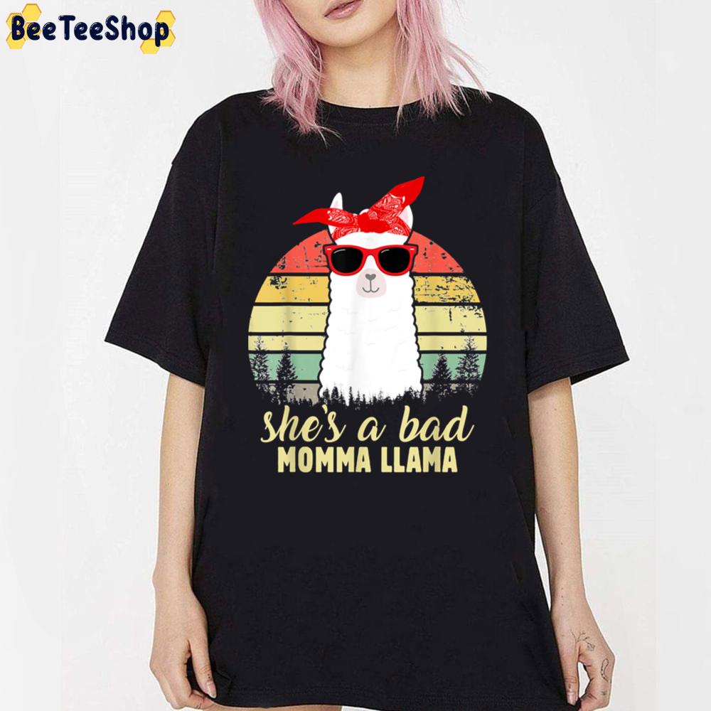 Vintage She's A Bad Momma Llama Mama Unisex T-Shirt Vintage She's A Bad Momma Llama Mama Unisex T-Shirt