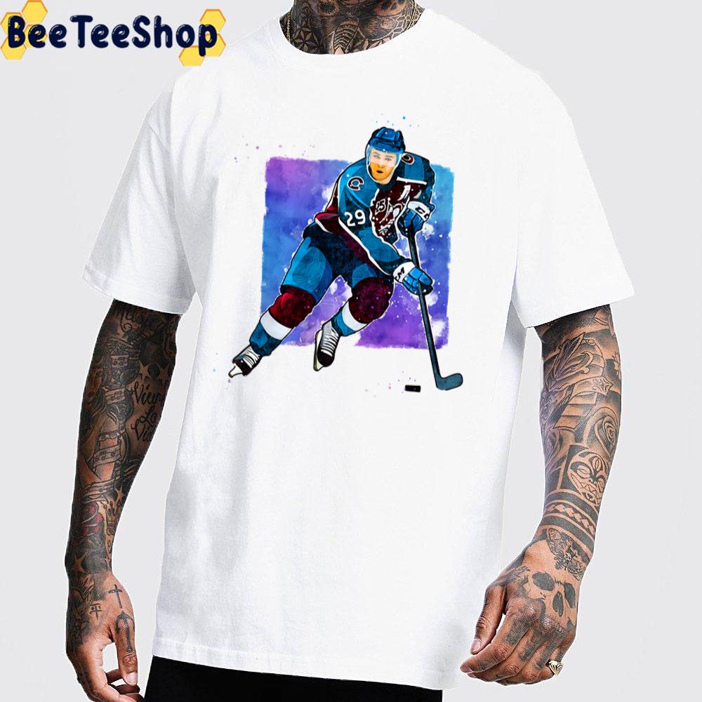 Water Color Art Nathan Mackinnon Ice Hockey Unisex T-Shirt Water Color Art Nathan Mackinnon Ice Hockey Unisex T-Shirt