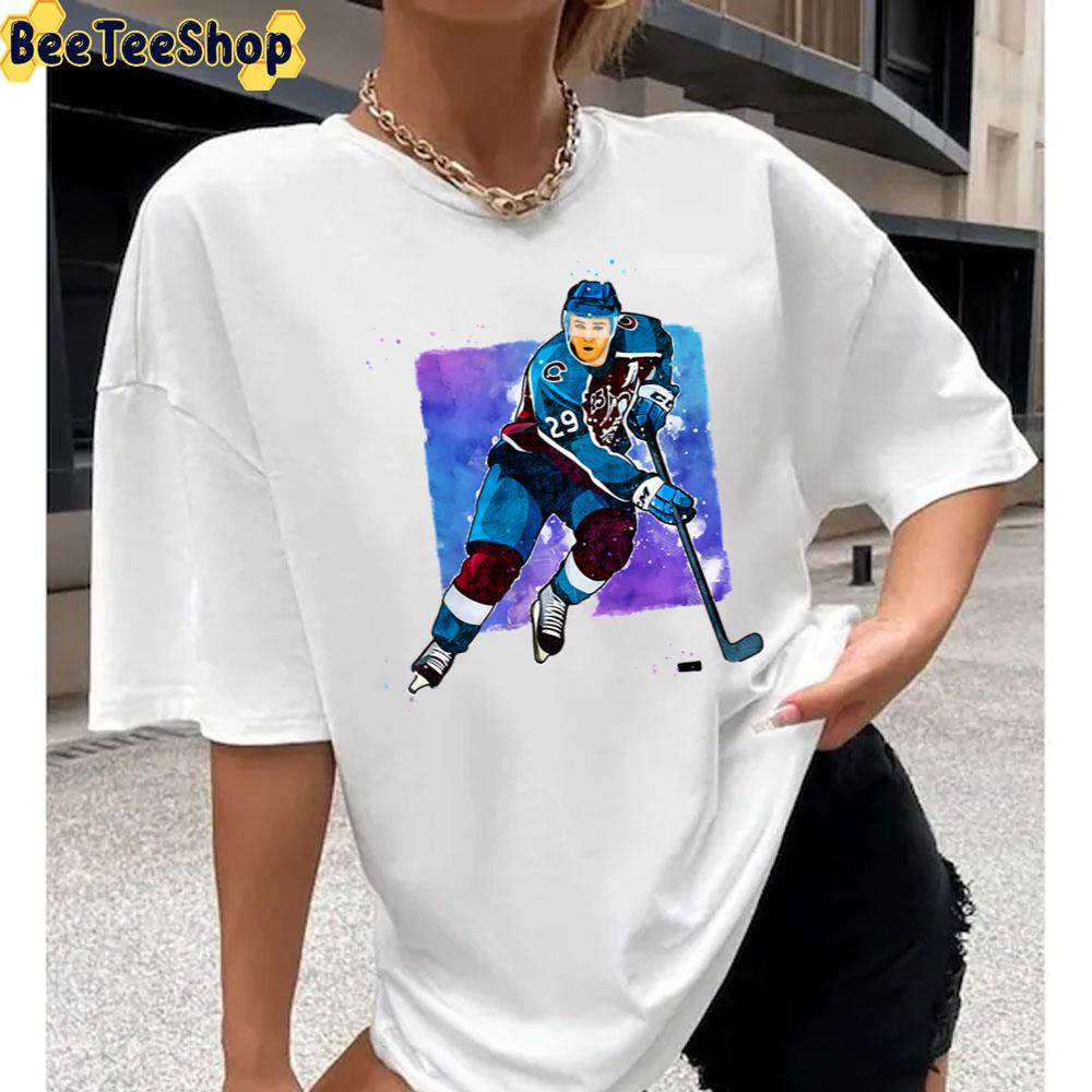 Water Color Art Nathan Mackinnon Ice Hockey Unisex T-Shirt Water Color Art Nathan Mackinnon Ice Hockey Unisex T-Shirt