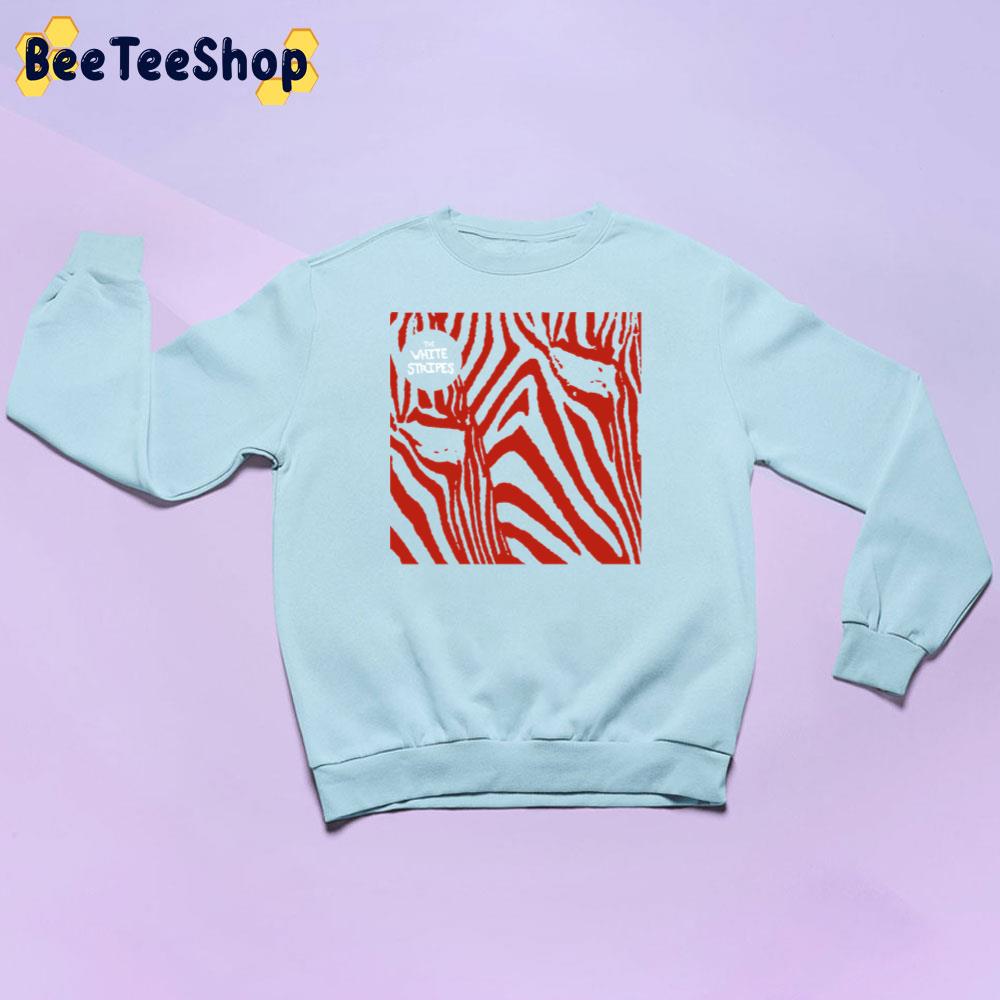 White Strip Red Pattern Art Unisex Sweatshirt White Strip Red Pattern Art Unisex Sweatshirt