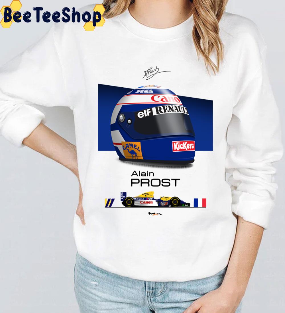 1993 Helmet And Car Alain Prost Signature Racing Unisex T-Shirt 1993 Helmet And Car Alain Prost Signature Racing Unisex T-Shirt