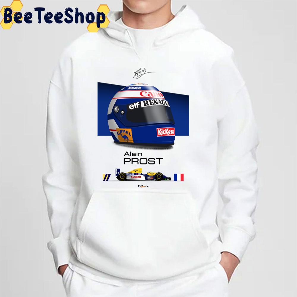 1993 Helmet And Car Alain Prost Signature Racing Unisex T-Shirt 1993 Helmet And Car Alain Prost Signature Racing Unisex T-Shirt