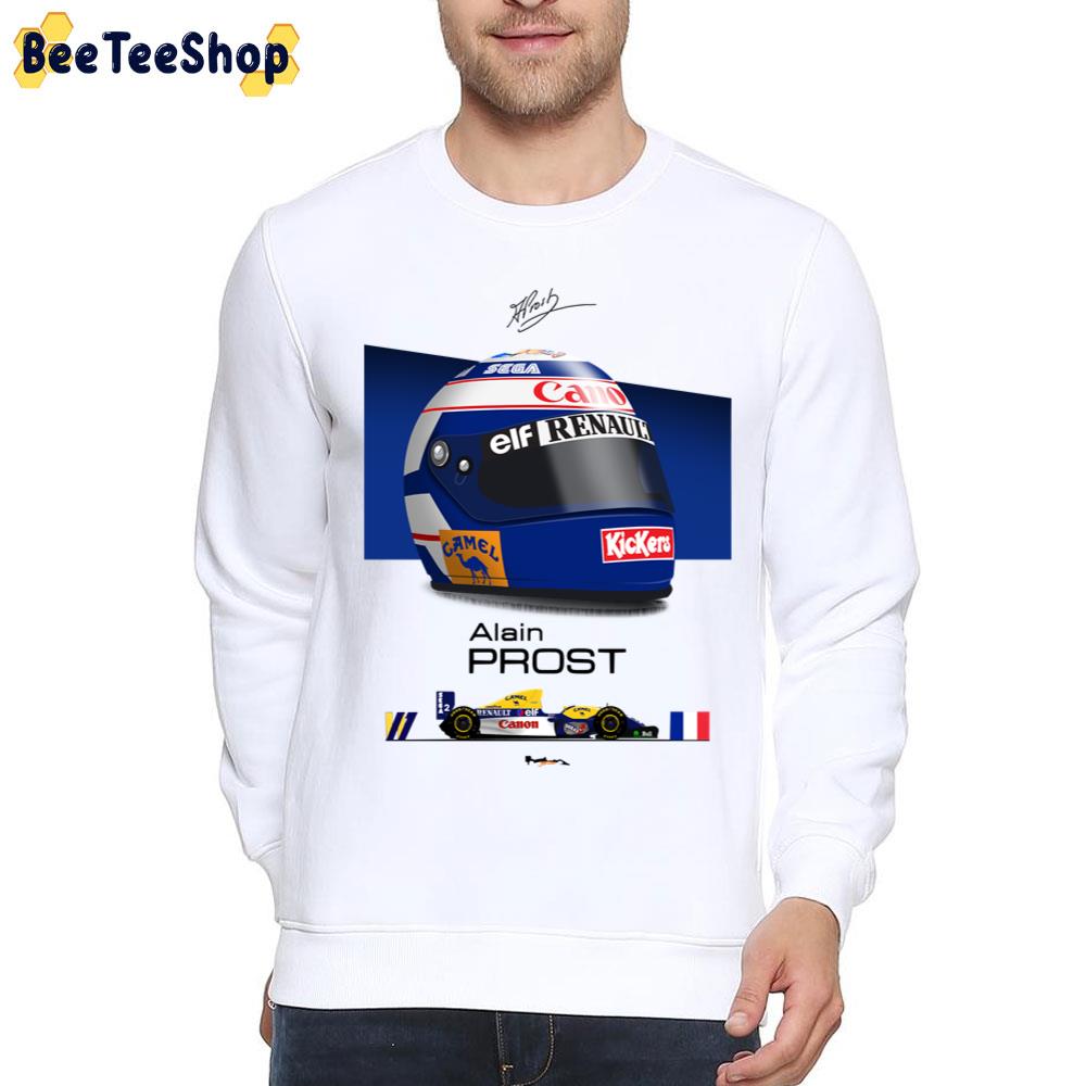 1993 Helmet And Car Alain Prost Signature Racing Unisex T-Shirt 1993 Helmet And Car Alain Prost Signature Racing Unisex T-Shirt