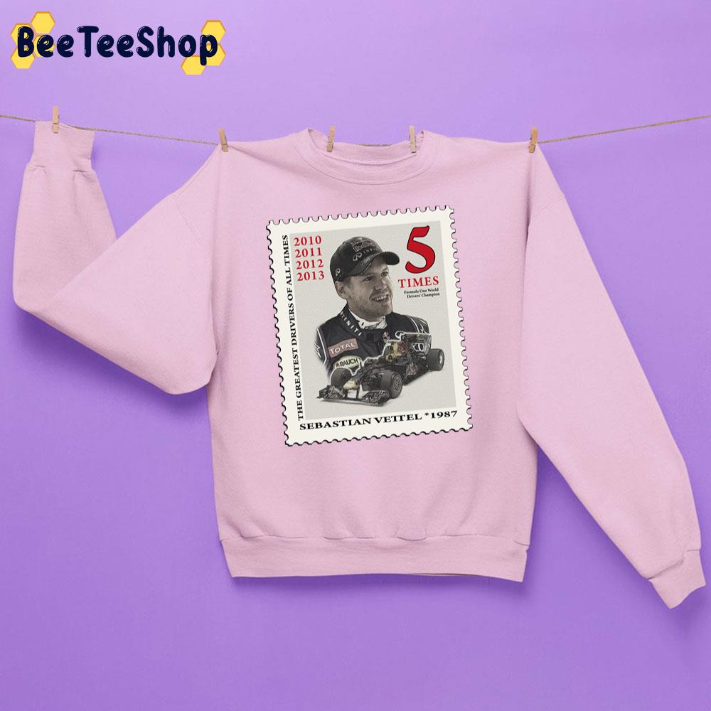 5 Times Sebastian Vettel Stamp Unisex Sweatshirt 5 Times Sebastian Vettel Stamp Unisex Sweatshirt
