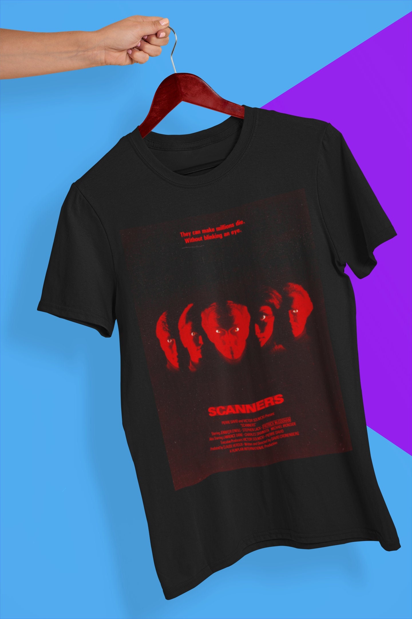 80s Movie Scanners Movie Poster Halloween Unisex T-Shirt 80s Movie Scanners Movie Poster Halloween Unisex T-Shirt