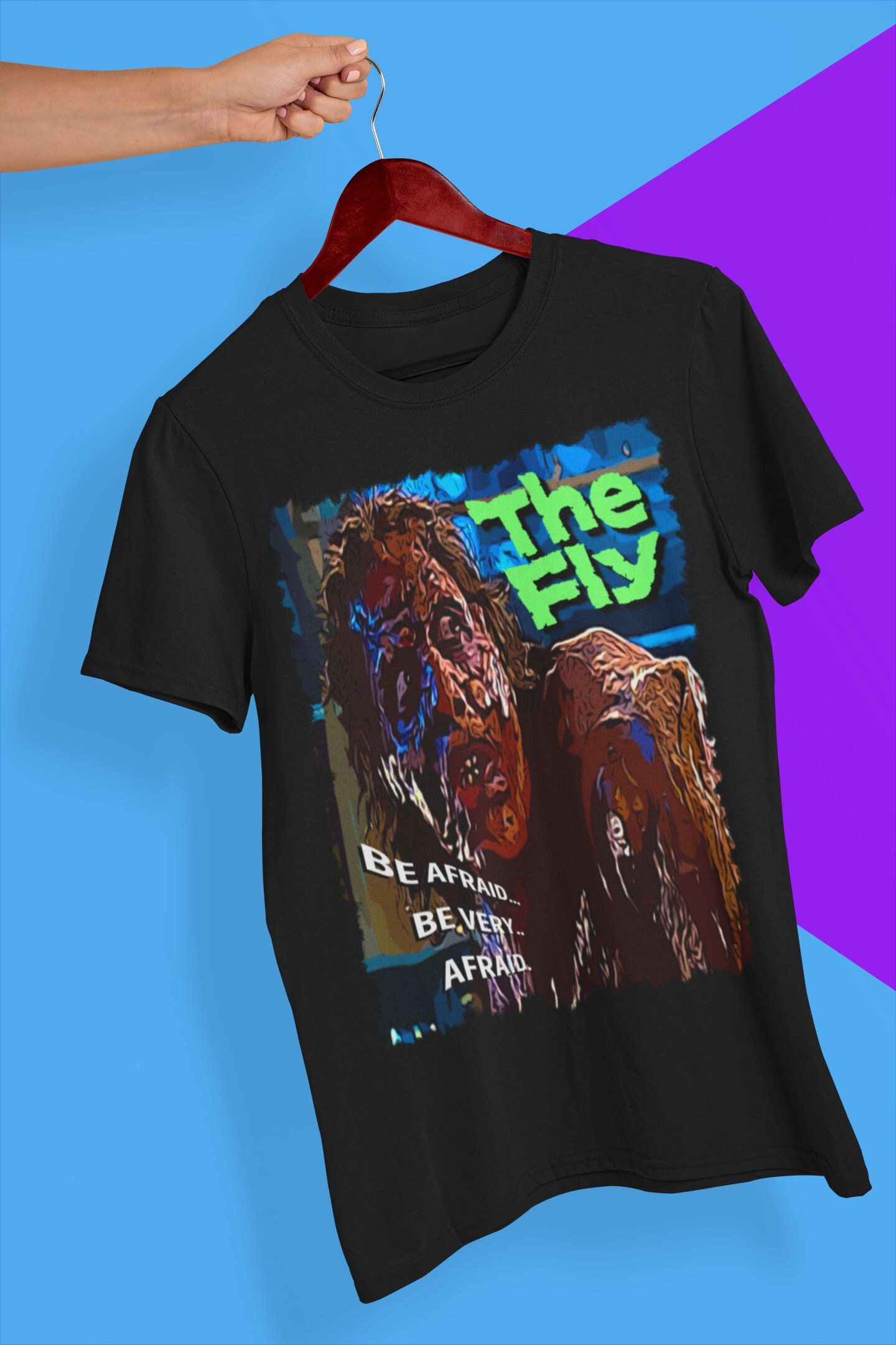 80s Retro Art The Fly Movie Poster Halloween Unisex T-Shirt 80s Retro Art The Fly Movie Poster Halloween Unisex T-Shirt